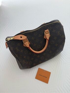 Louis Vuitton Monogram Canvas Brown & Tan Top-Handle Speedy 30